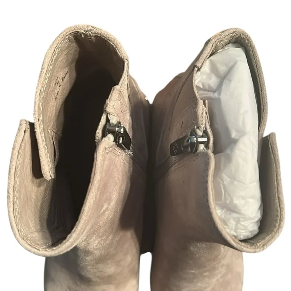 Donald Pliner Light Taupe Suede/Leather Ankle Booties(Size 5M)